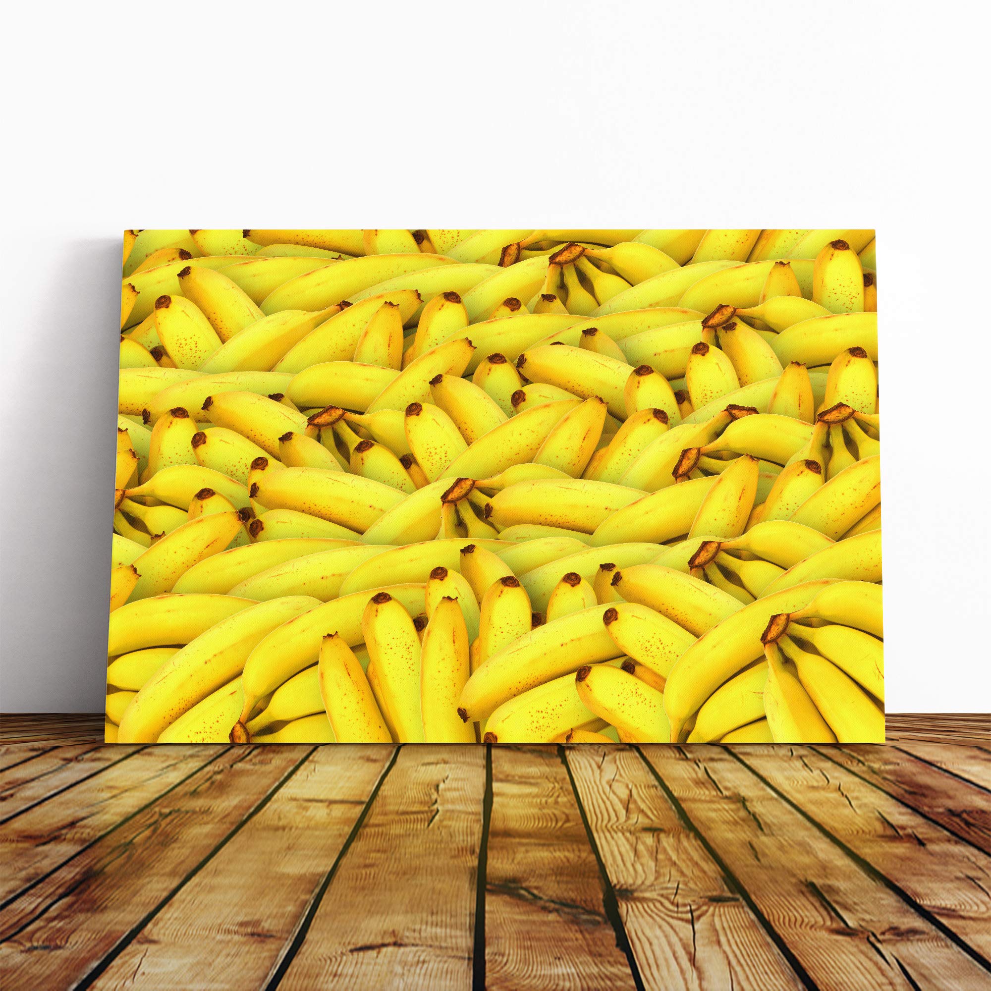 Bananas Fruit Canvas Print | Gallery Wrapped 30mm Frame Wall Art | 20x14 inches | Ready to Hang | Modern Still Life Picture | Living Room Bedroom Lounge Office