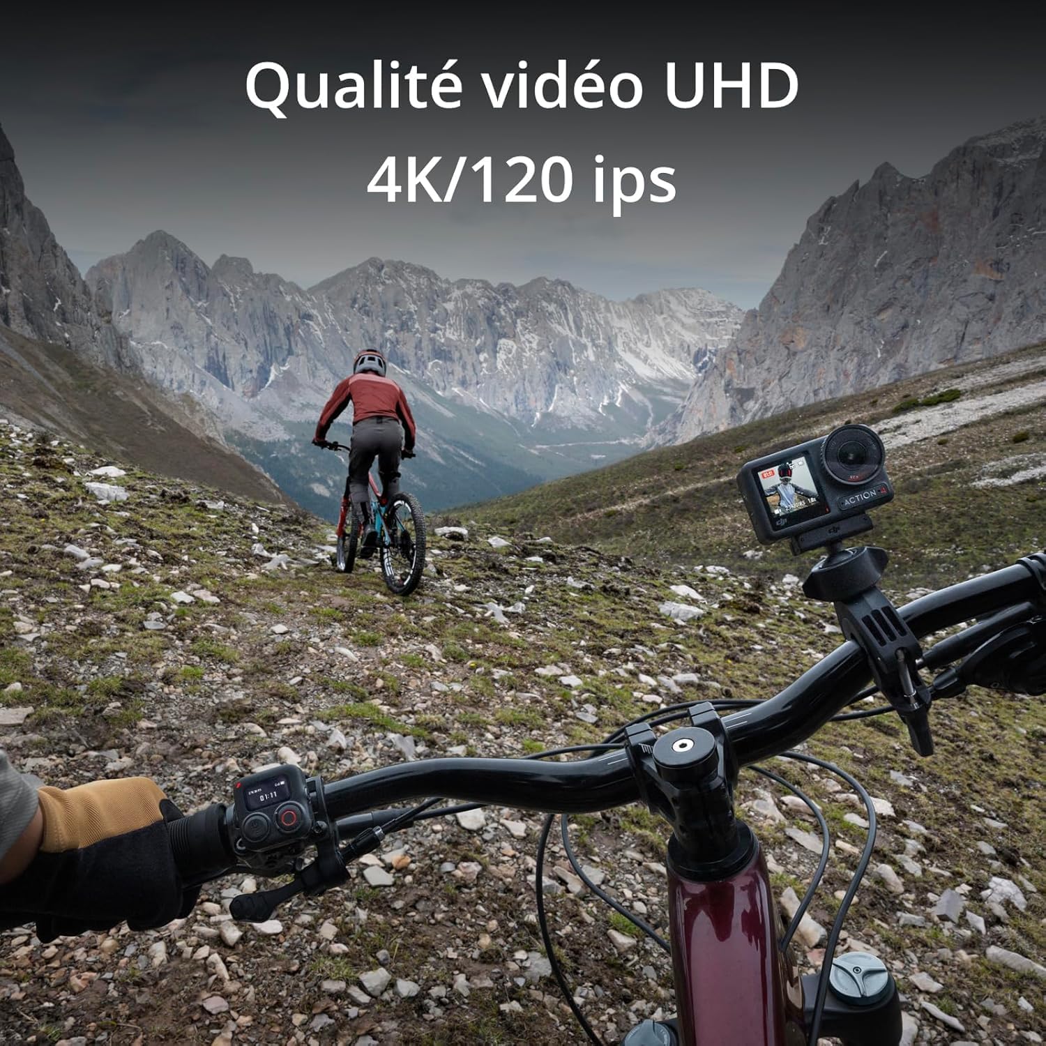 DJI Osmo Action 4 Adventure Combo Sac de rangement + Film blindé + Étui de protection - Caméra 4K/120fps 1/1,3" - Angle de vue 155° - Durée d'autonomie 7,5h - 3