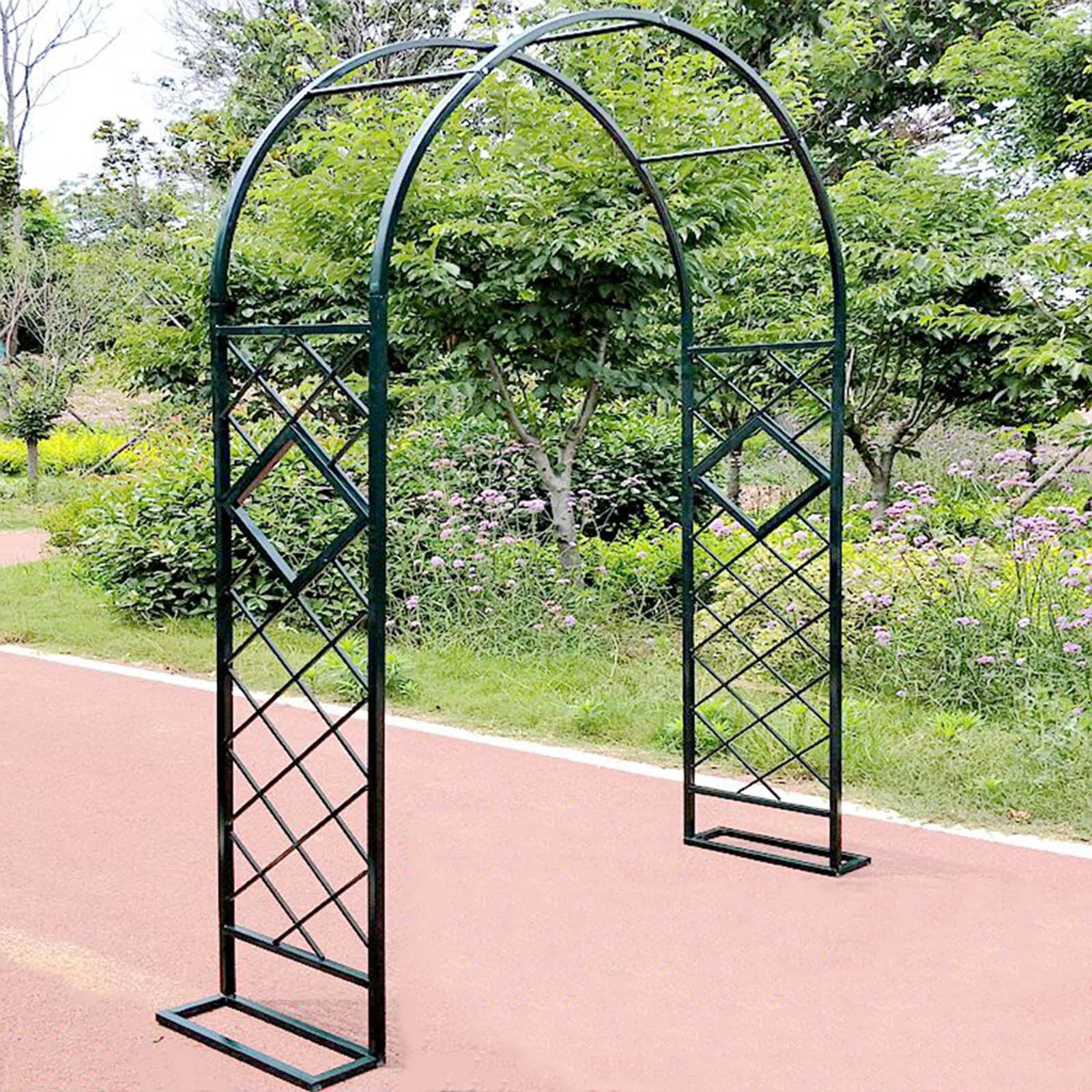 Arche de jardin en métal résistant aux intempéries – Treillis de roses pour plantes grimpantes – Largeur 140–340 cm – Tonnelle noire pour jardin et soutien