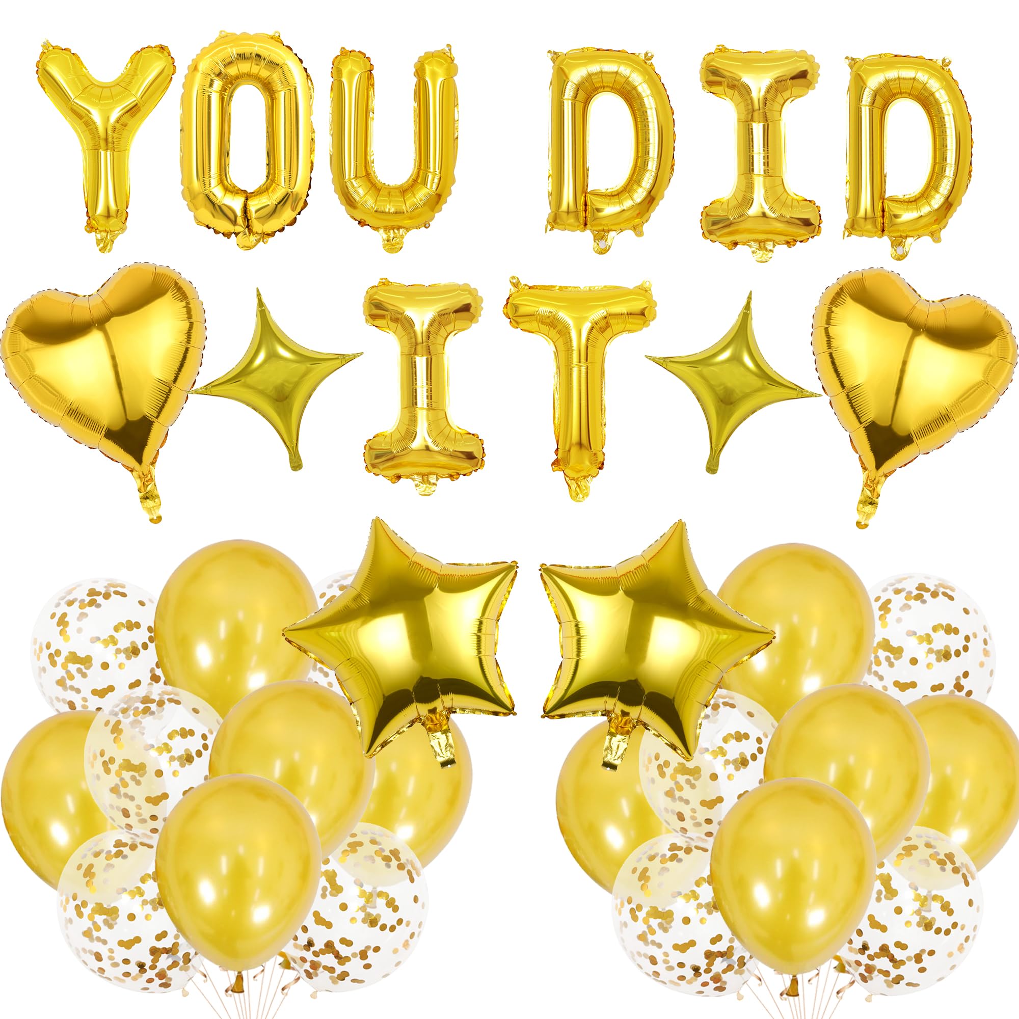 Graduation Decorations Congratulations Party Banner, You Did It Banners Gold Well Done Decoration