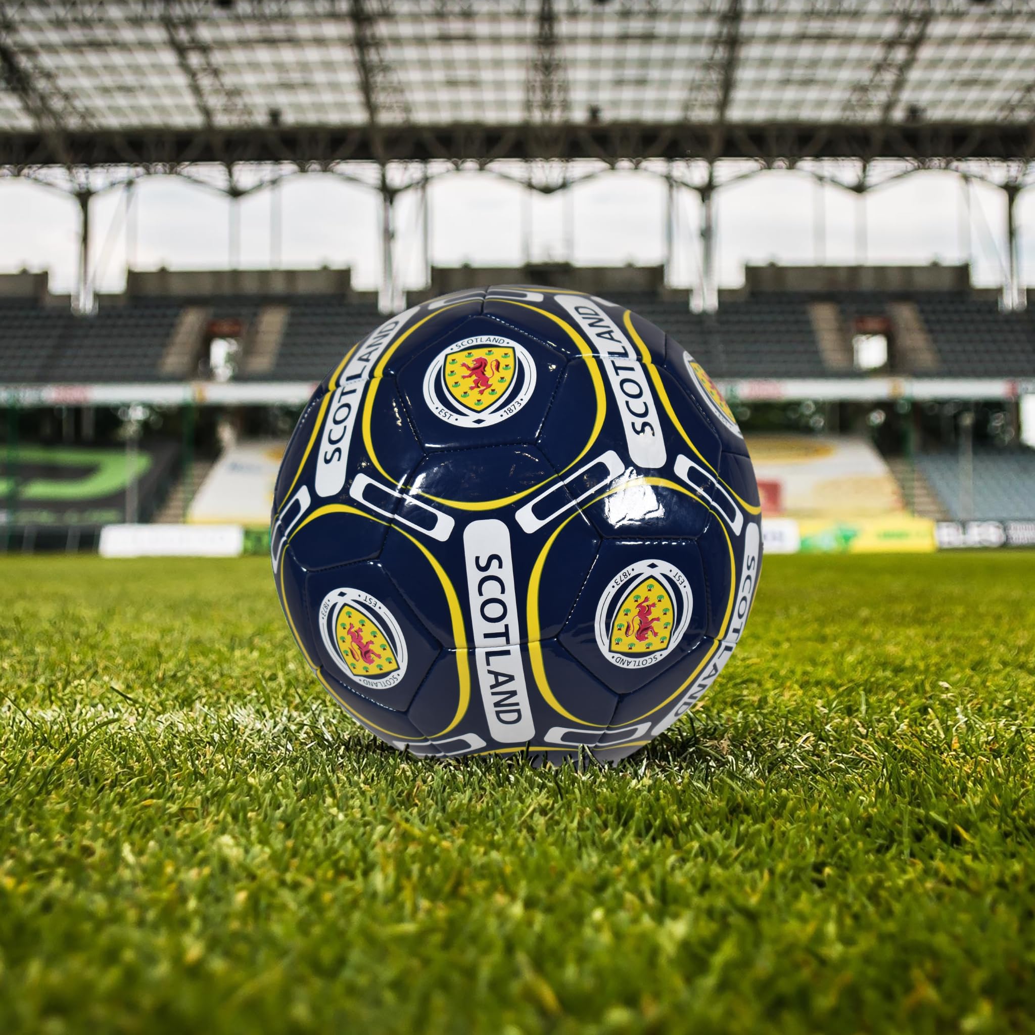 Équipe d'Écosse officielle - Ballon de foot taille 4 avec blason - bleu/jaune