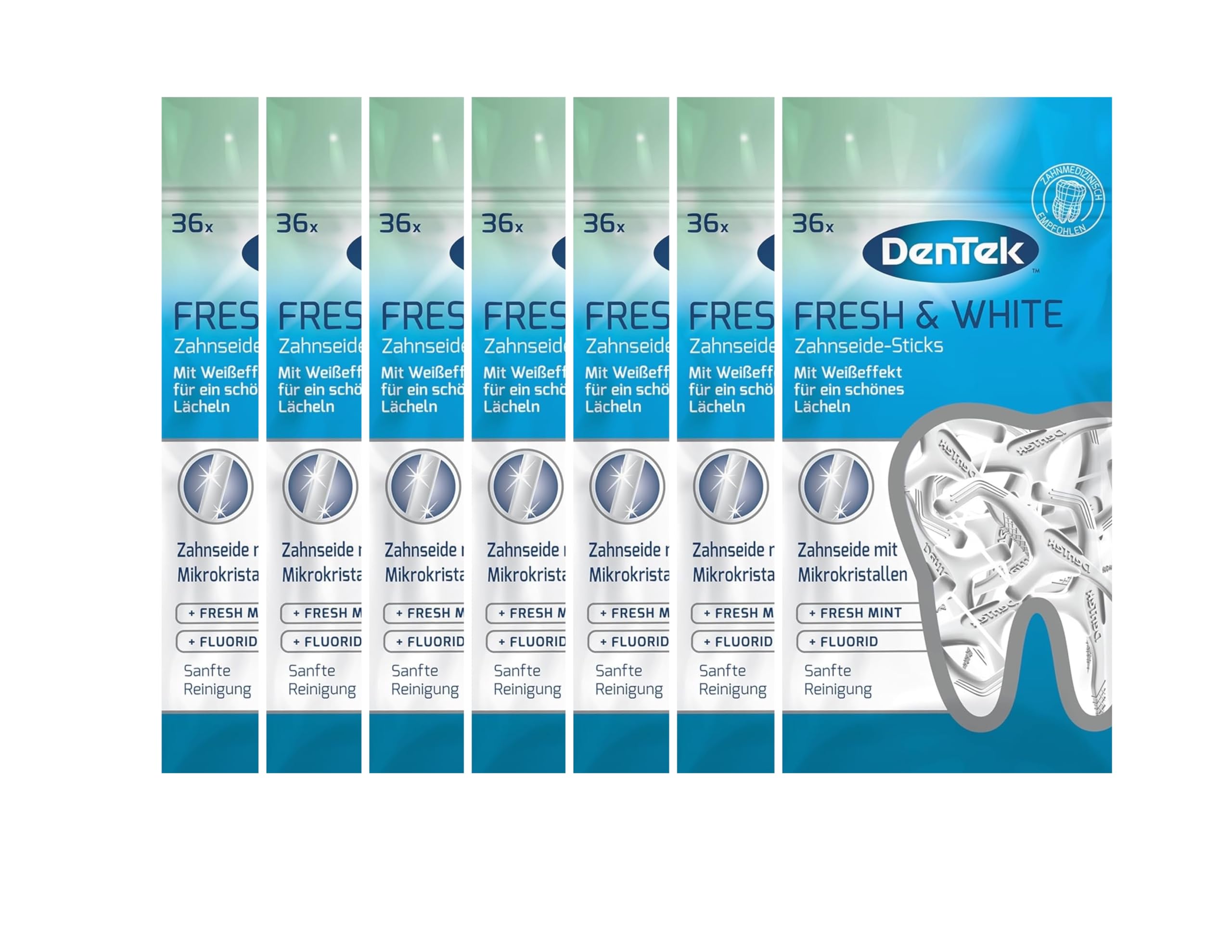 7 x DenTek Fresh & White patyczki z nicią dentystyczną