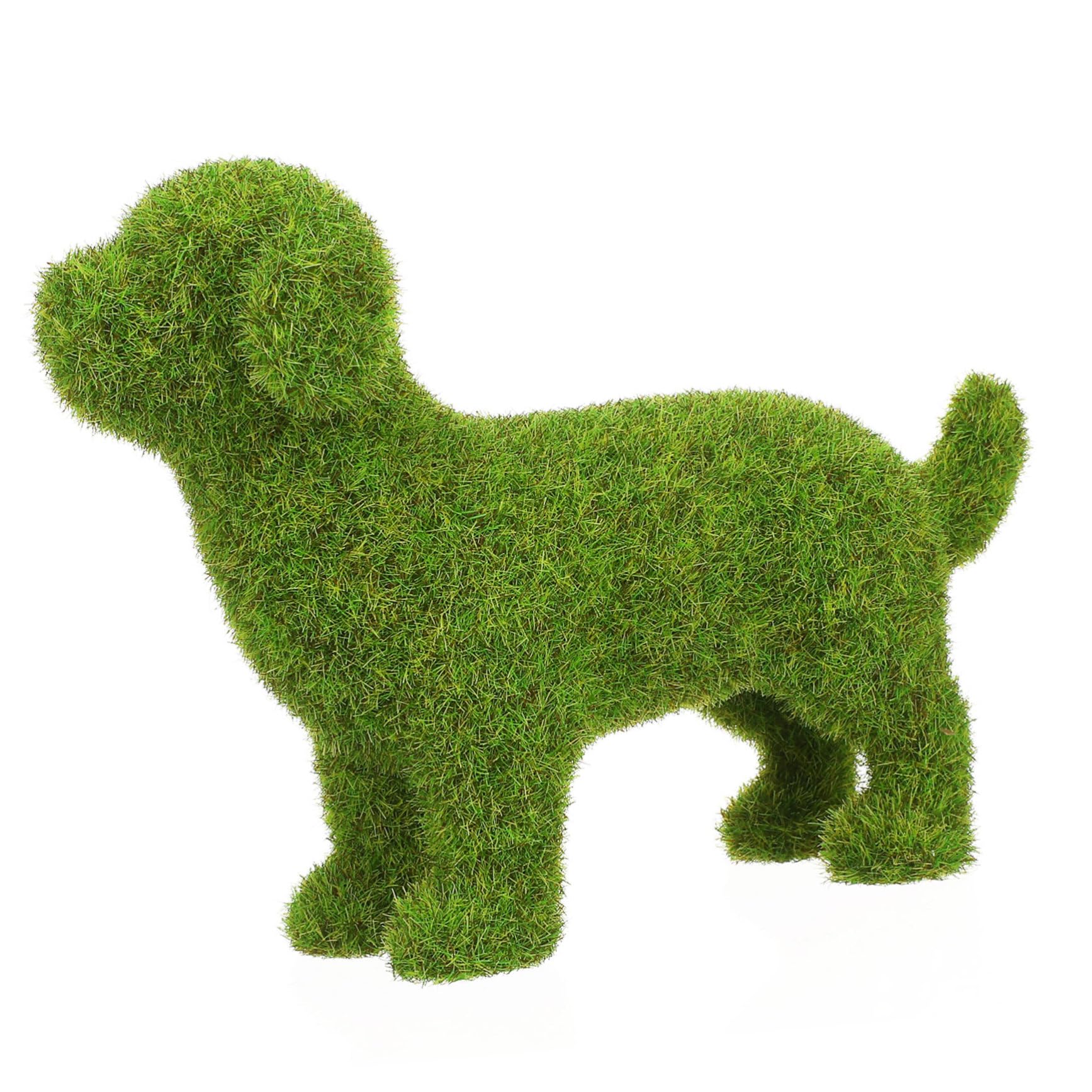 Figurine de chien style européen simple et élégant en velours de mousse pour jardin