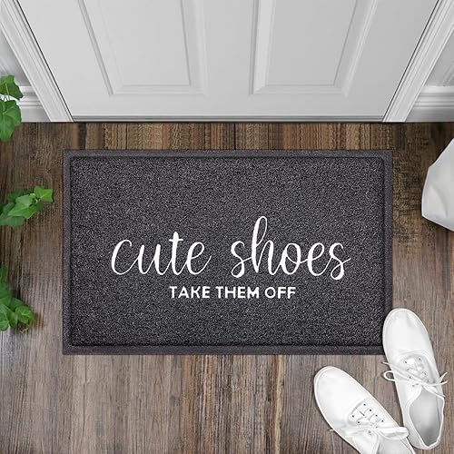 Miniatura 6 de Tapete de bienvenida para interiores y exteriores, material de PVC duradero con parte trasera de goma antideslizante, bonitos zapatos, para