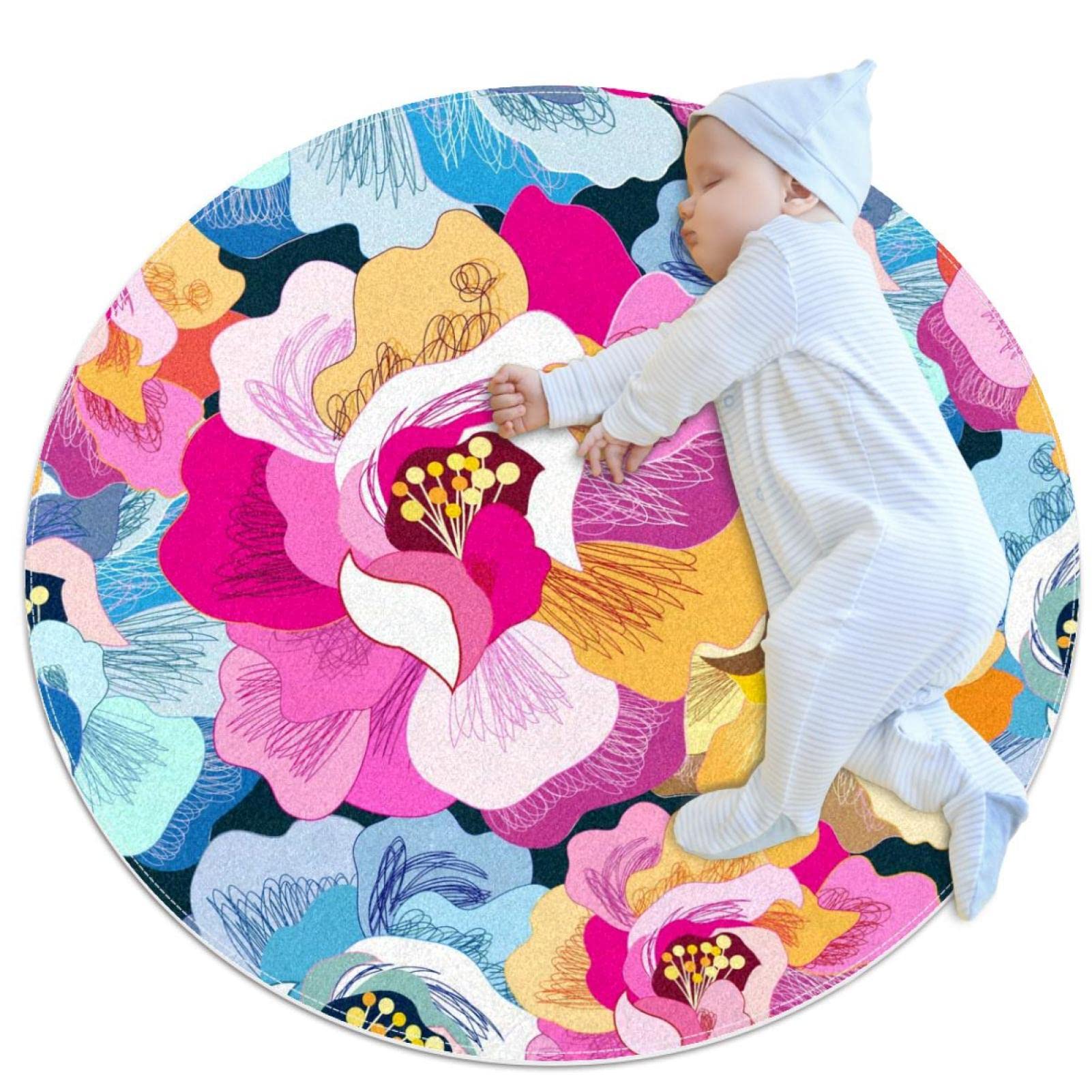Tapis de salle de bain classique traditionnel rond de haute qualité