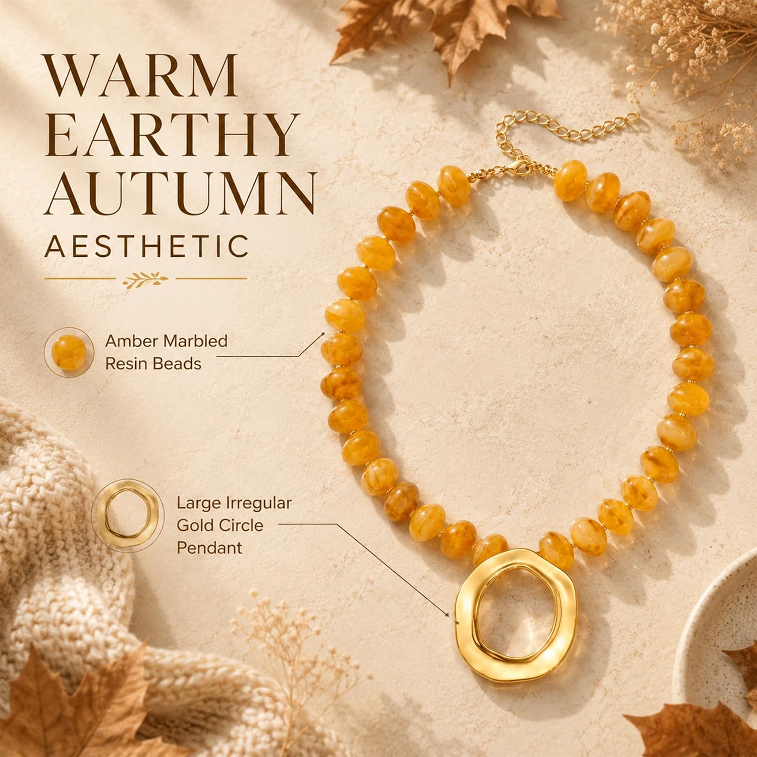 YUJIE Chunky Beaded Necklace