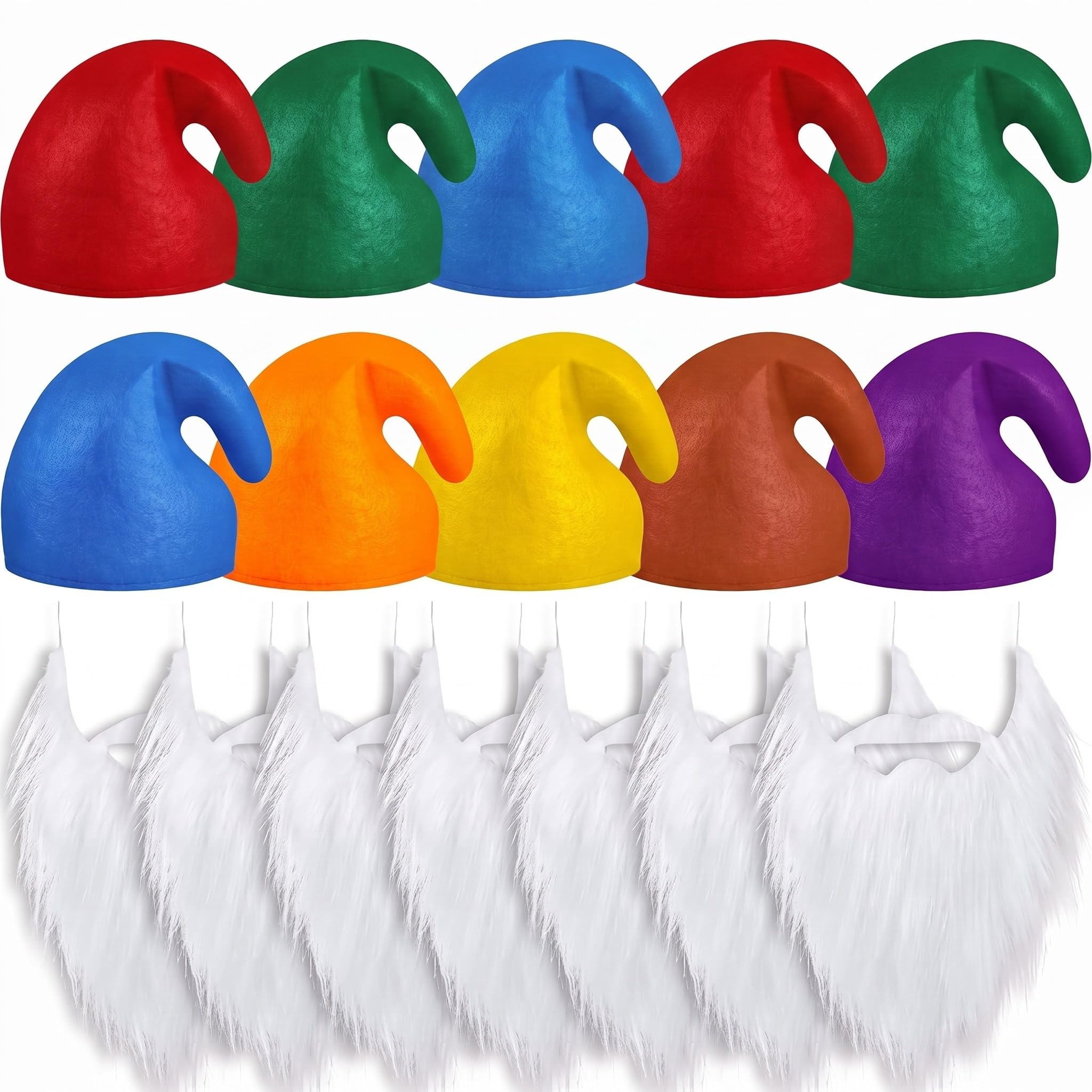 Jadive Costume da Nano Cappelli Barbe Carnevale, 20 Pezzi, Cappello rosso