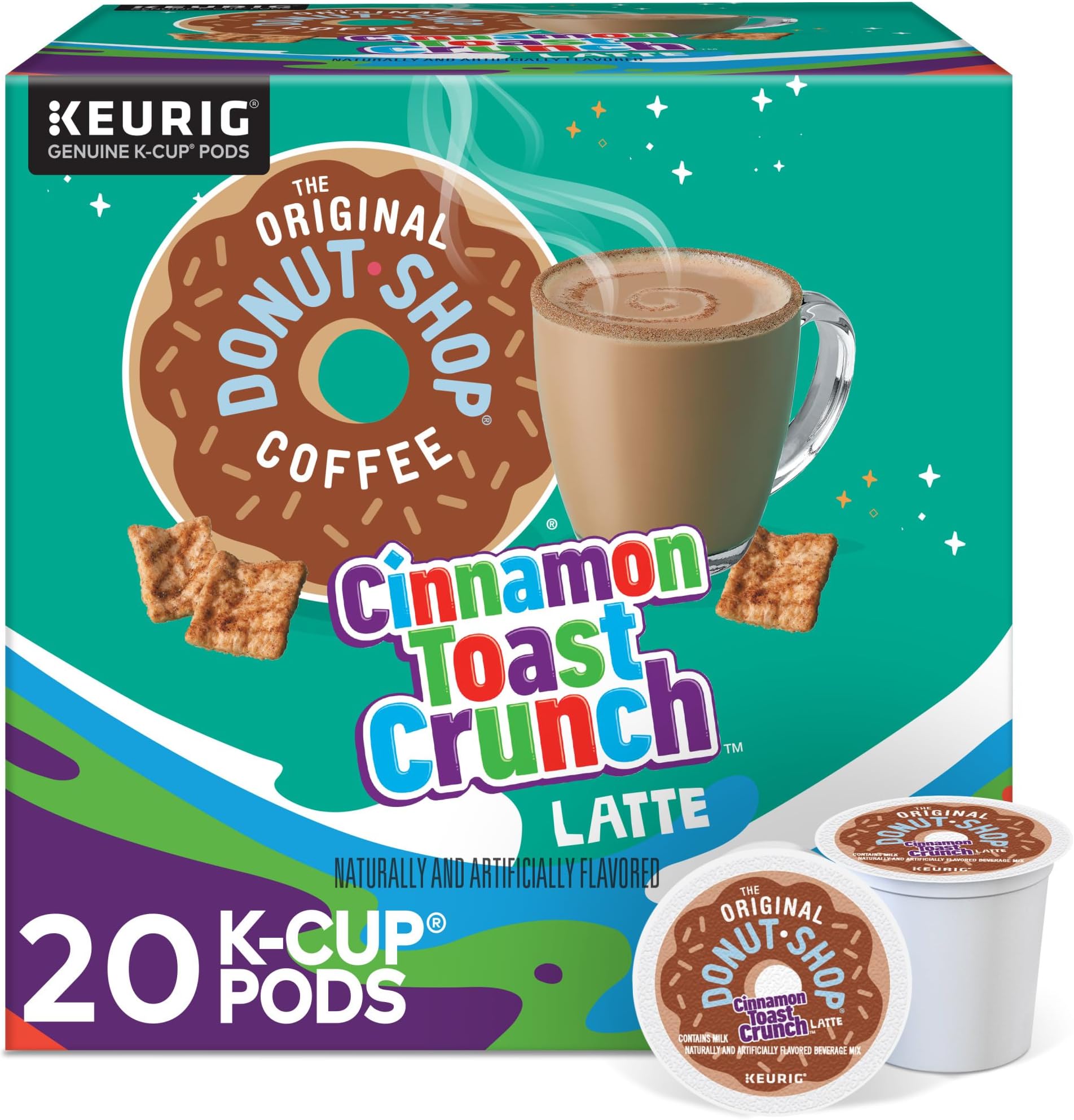 Cinnamon Toast Crunch One-Step Latte, Keurig Single Serve K-Cup Pods, 20 Count
