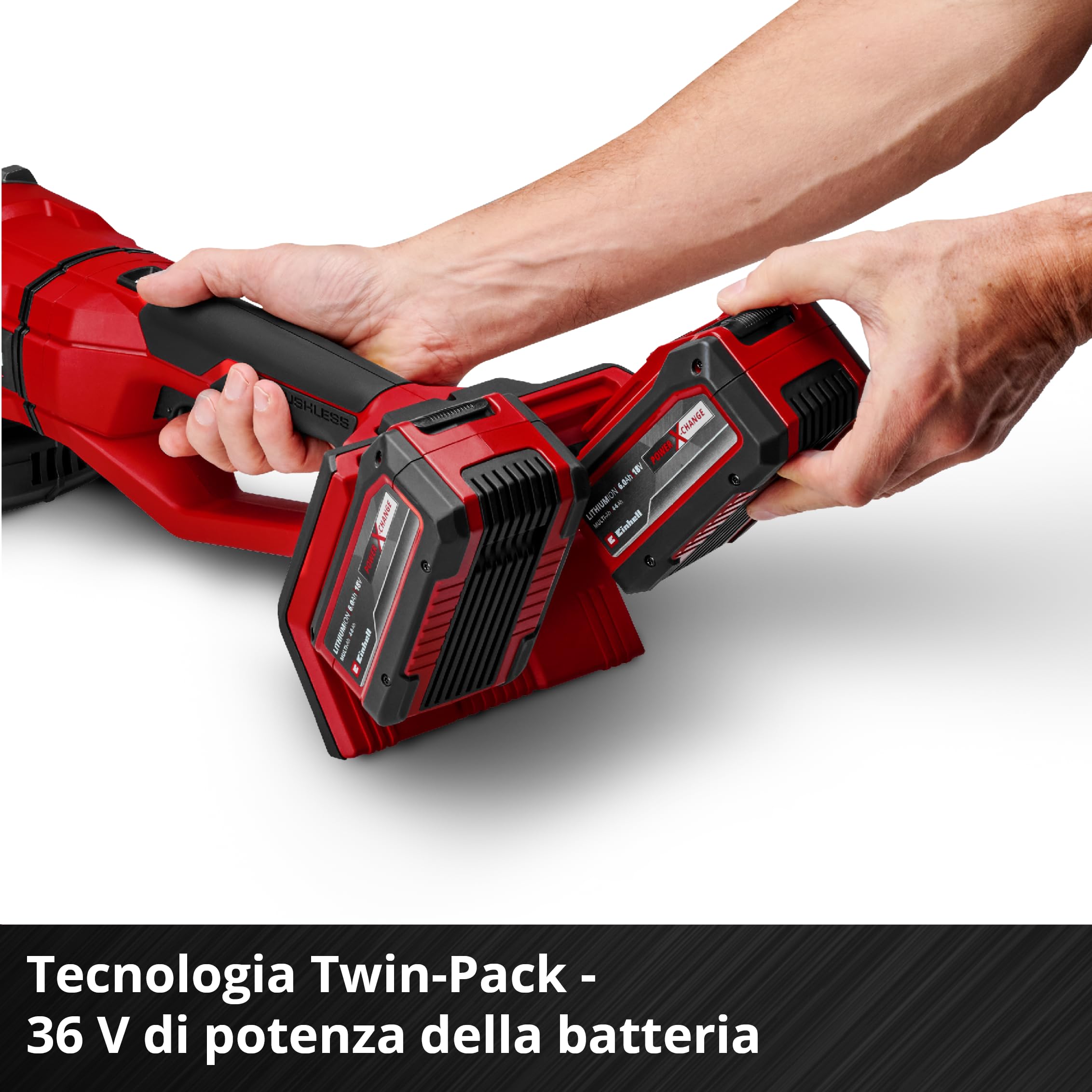Einhell Professional Smerigliatrice angolare a batteria AXXIO 36/230 Q Power X-Change (36 V, 2200 W, 230 mm Ø disco, 70 mm profondità taglio, Brushless, Quick-Fix-Nut, senza disco, senza batteria)