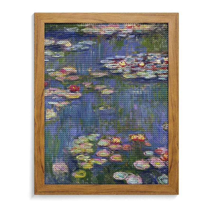 絵画 ［ ビーズ絵 ］ Amazon | クロード・モネ 睡蓮 ダイヤモンドアート 5D ビーズ