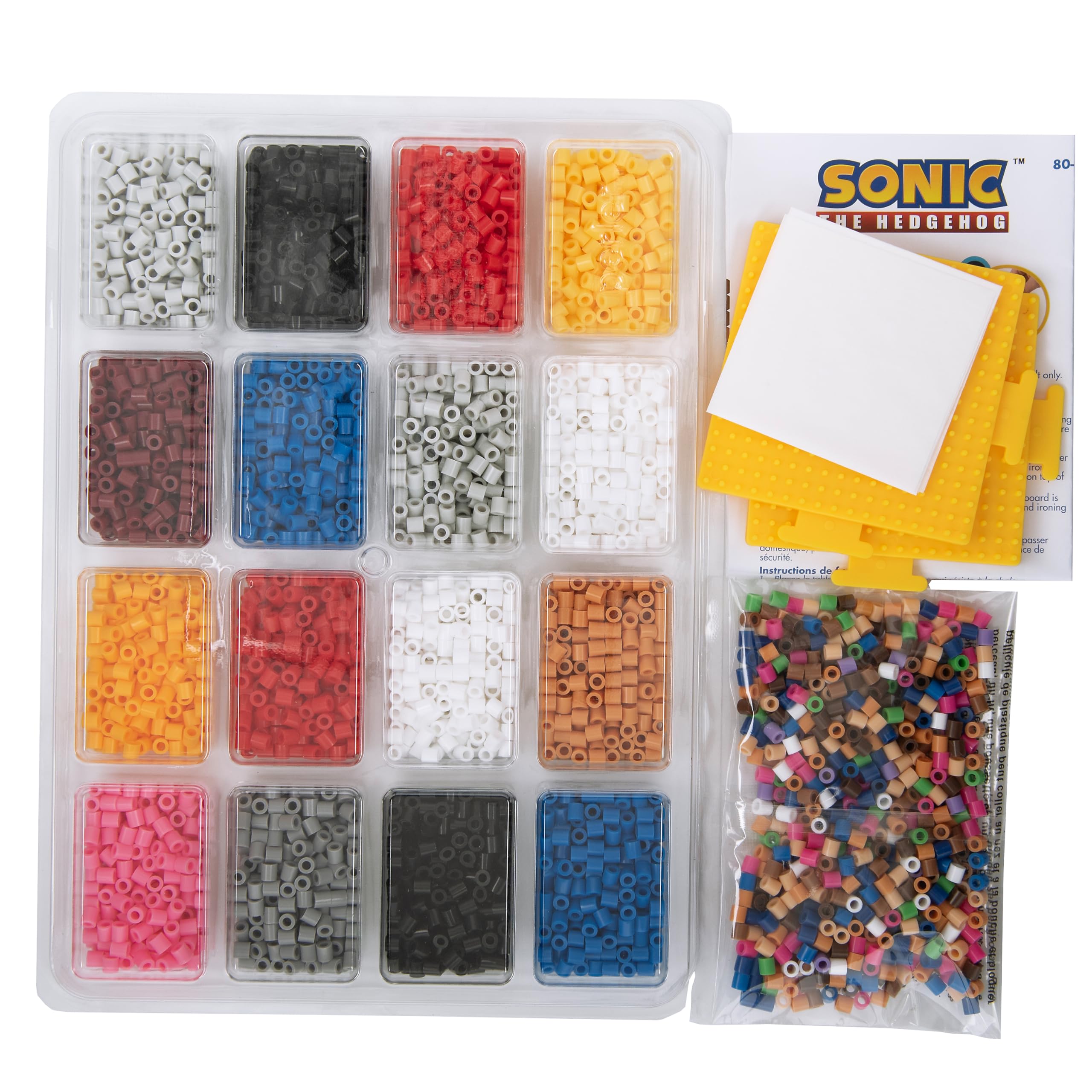 Perler 80-57249 Sonic The Hedgehog Deluxe - Kit de actividades de manualidades con cuentas fusionadas con 14 proyectos, multicolor, 4504 piezas