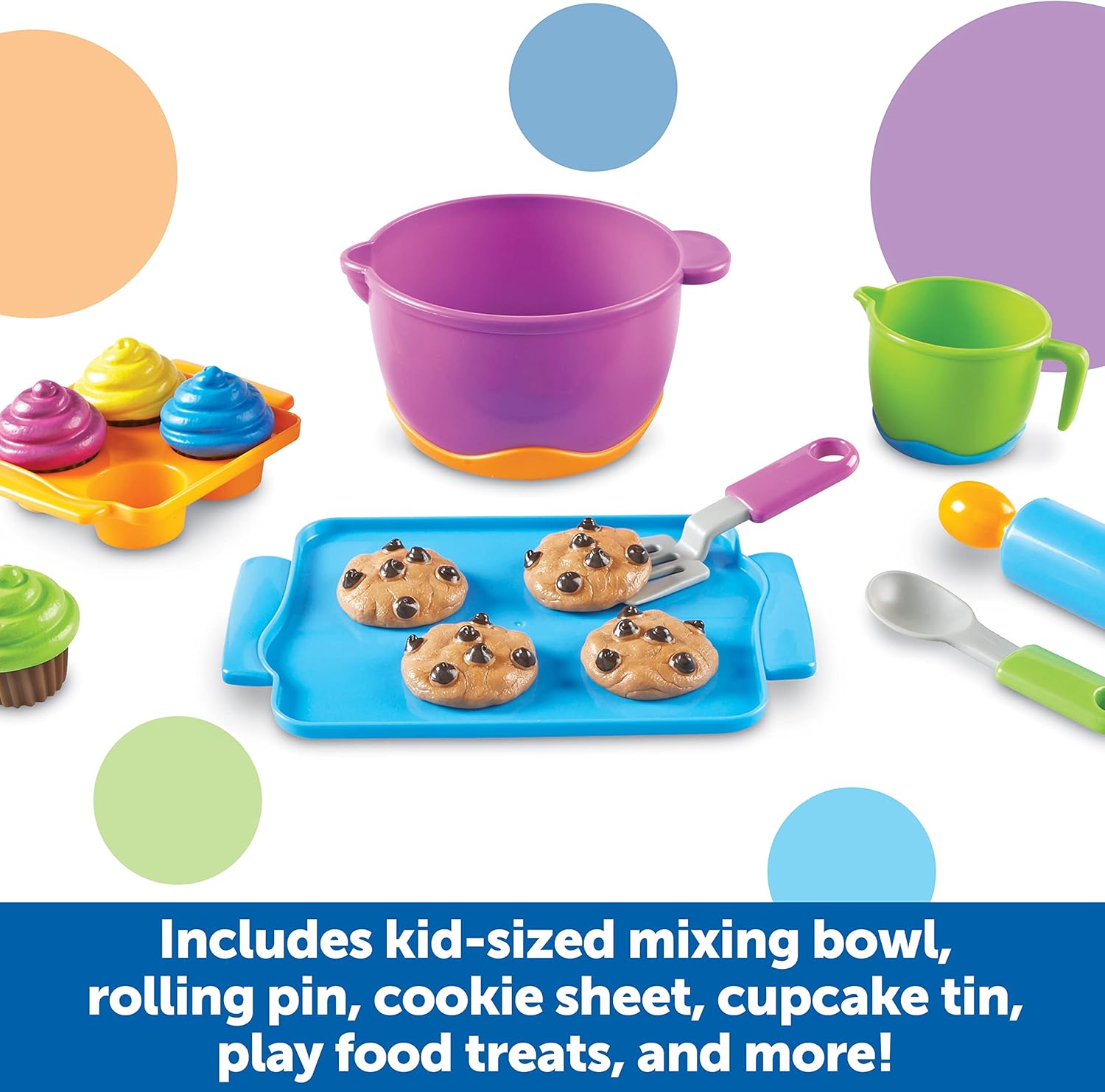 Learning Resources New Sprouts Bake It 15 Pieces, Ages 18 and Up months Pretend Play Food for Toddlers, Toddler Toys, Baking Supplies for Kids