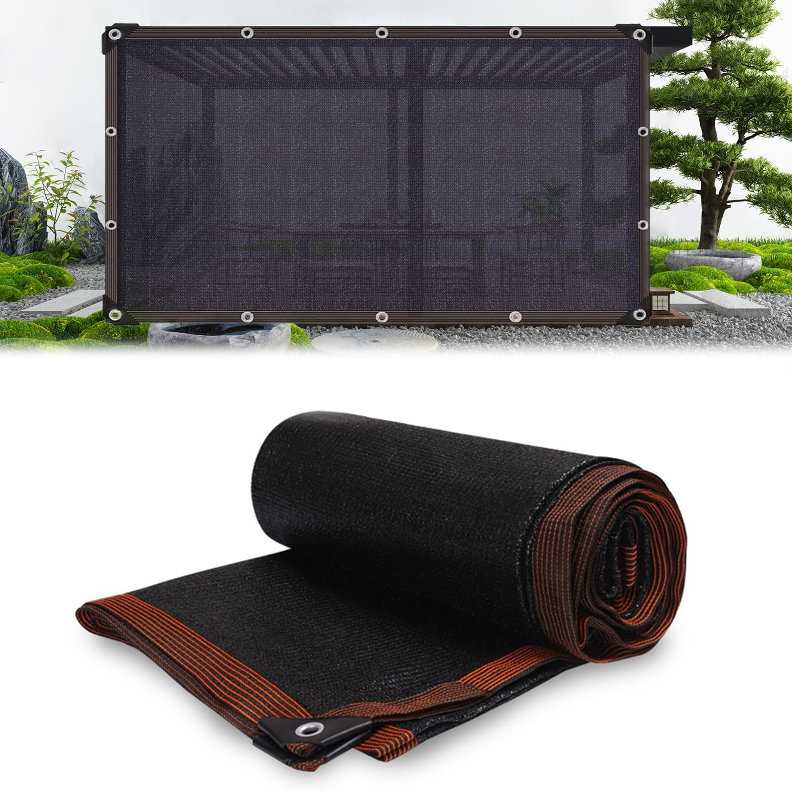 Generic Garden Shade Cloth 90% Shading Cover Black Sun Shade Net - Custom Any Size - Mesh Tarp for Plant Cover, Greenhouse, Patio, Pergola, Chicken Coop, Barn Kennel, 3x3', IYUPZPACR-3X3'