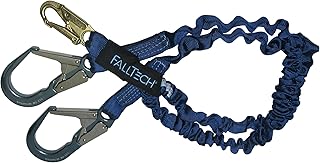 FallTech 8240Y3A ElasTech 6-Foot Y-Leg Shock Absorbing Lanyard with Aluminum Rebar Hooks