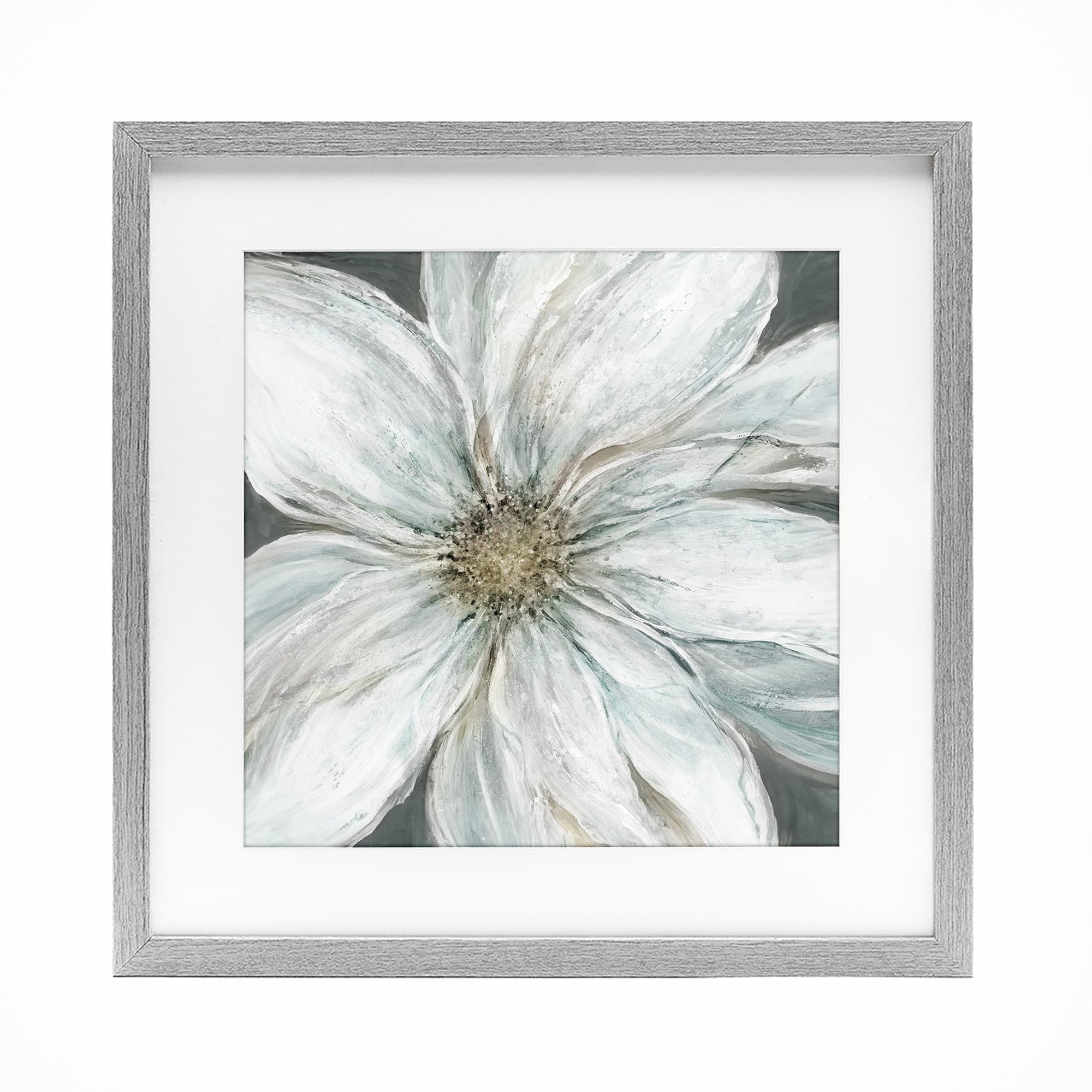 'Large White Flower Closeup'| Framed Print Under Glass