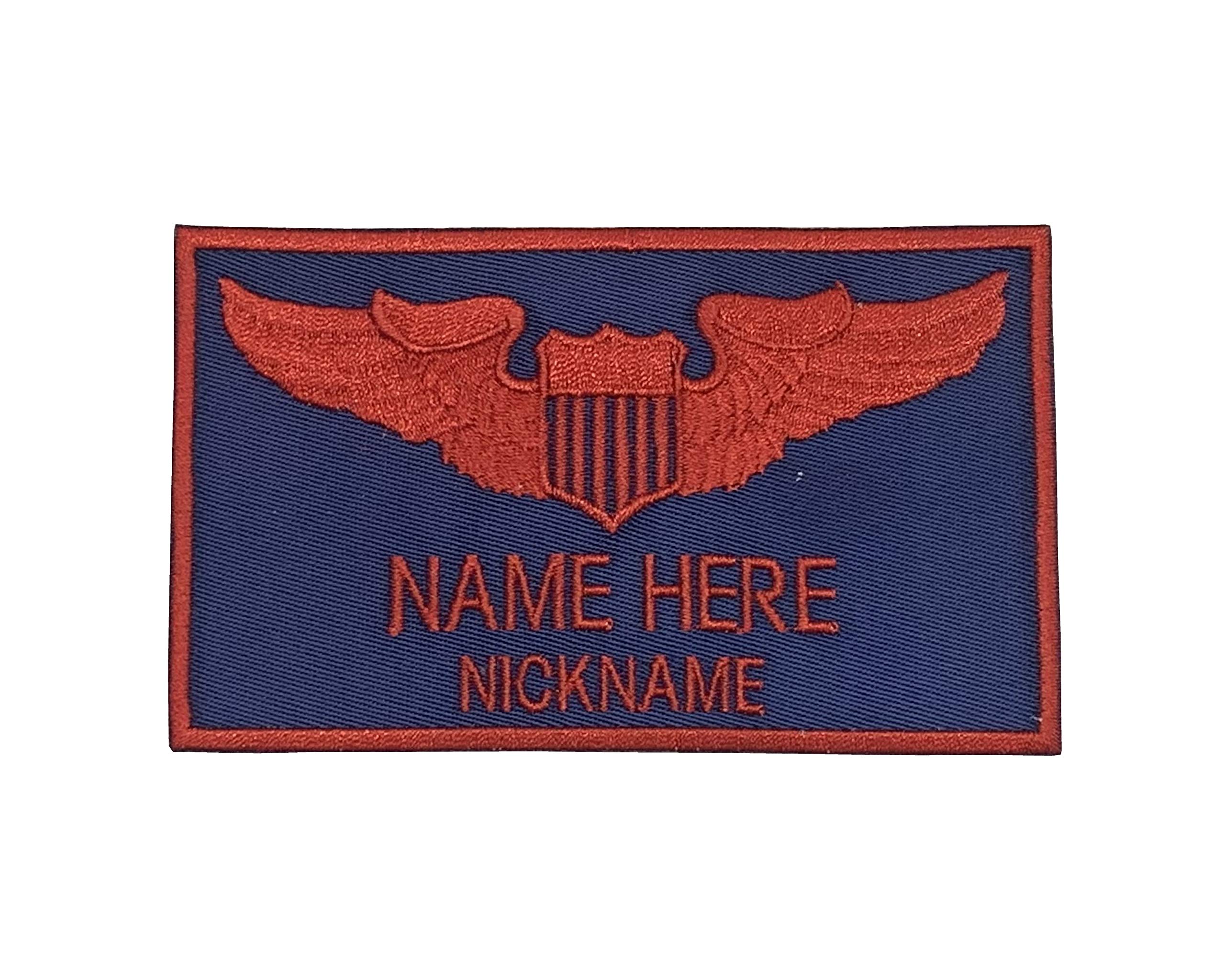 TOP GUN FLIGHT SUIT NAME TAG EMBROIDERED PATCH YOUR NAME