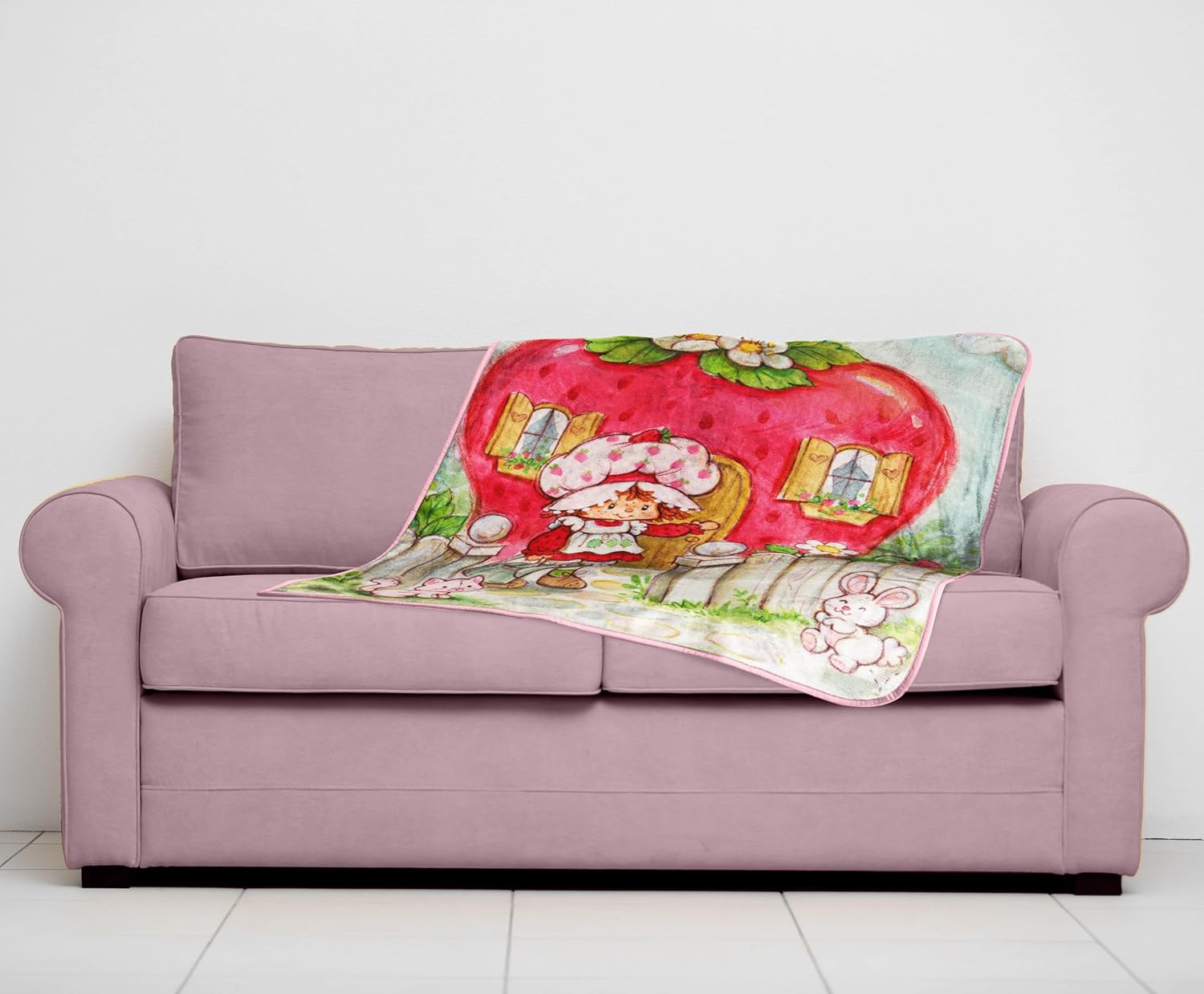 Jay Franco Kids Plush Throw Blanket – Soft & Comfy Throw for Couch or Bed – Cozy Home Décor for Living Room & Bedroom, Multi - Strawberry Shortcake, 40x50 - Travel Blanket - Image 3