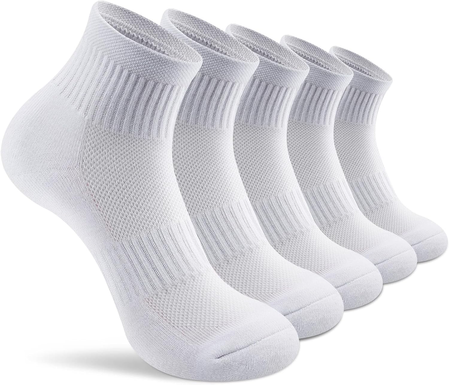  Ankle Socks Women Athletic Cushioned Running Hiking 5 Pairs | Breathable, Moisture-Wicking, Arch Support, Anti-Blister, Seamless Toe, Reinforced Heel, Durable, Non-Slip, Odor-Resistant