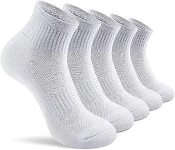  Ankle Socks Women Athletic Cushioned Running Hiking 5 Pairs | Breathable, Moisture-Wicking, Arch Support, Anti-Blister, Seamless Toe, Reinforced Heel, Durable, Non-Slip, Odor-Resistant