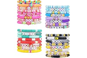 LUYI 32 Pcs Preppy Jewelry Bracelets for Women, Charming Friendship Bracelets