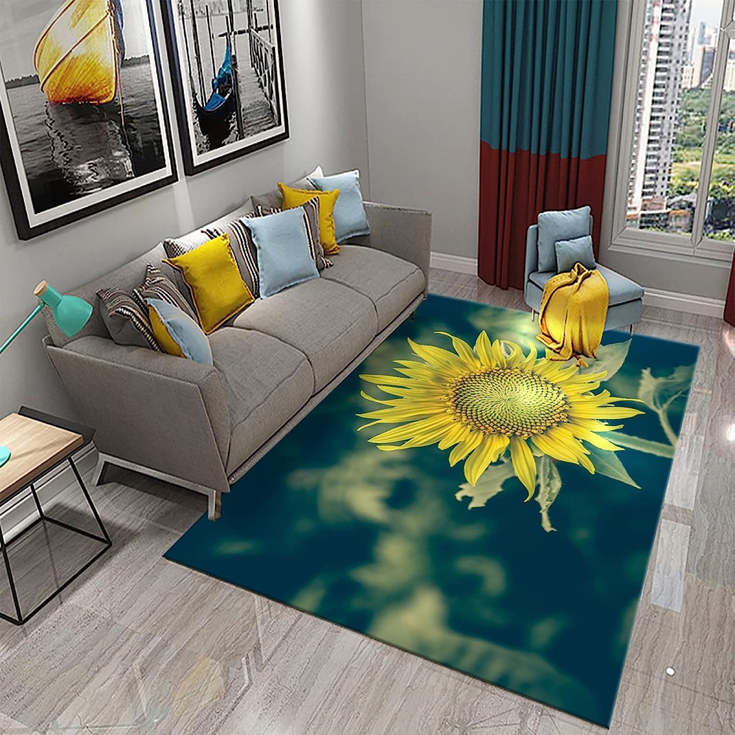 Tappeti 3D Girasole Retrògaming Tappeti Per Bambini Adolescenti Tappeti Camera Da Letto Soggiorno Tappeti Salotto Bagno Cucina Moderni Lavabile Antiscivolo Gamer Room Decor 120 X 180 Cm -6B3S/Z7P4-6A
