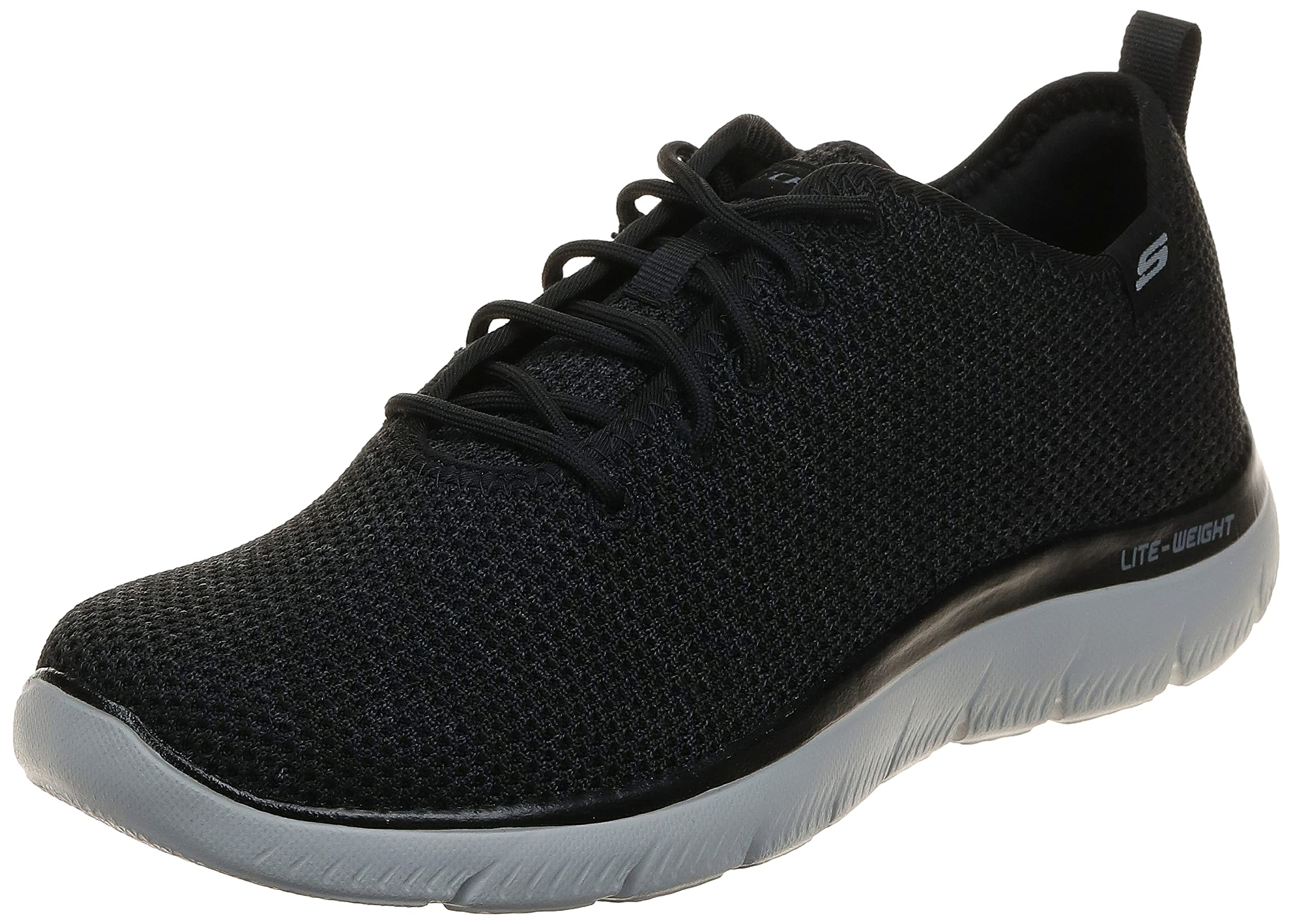 Skechers Men's Summits Doharis Trainers, Black Knit Trim, 10 UK