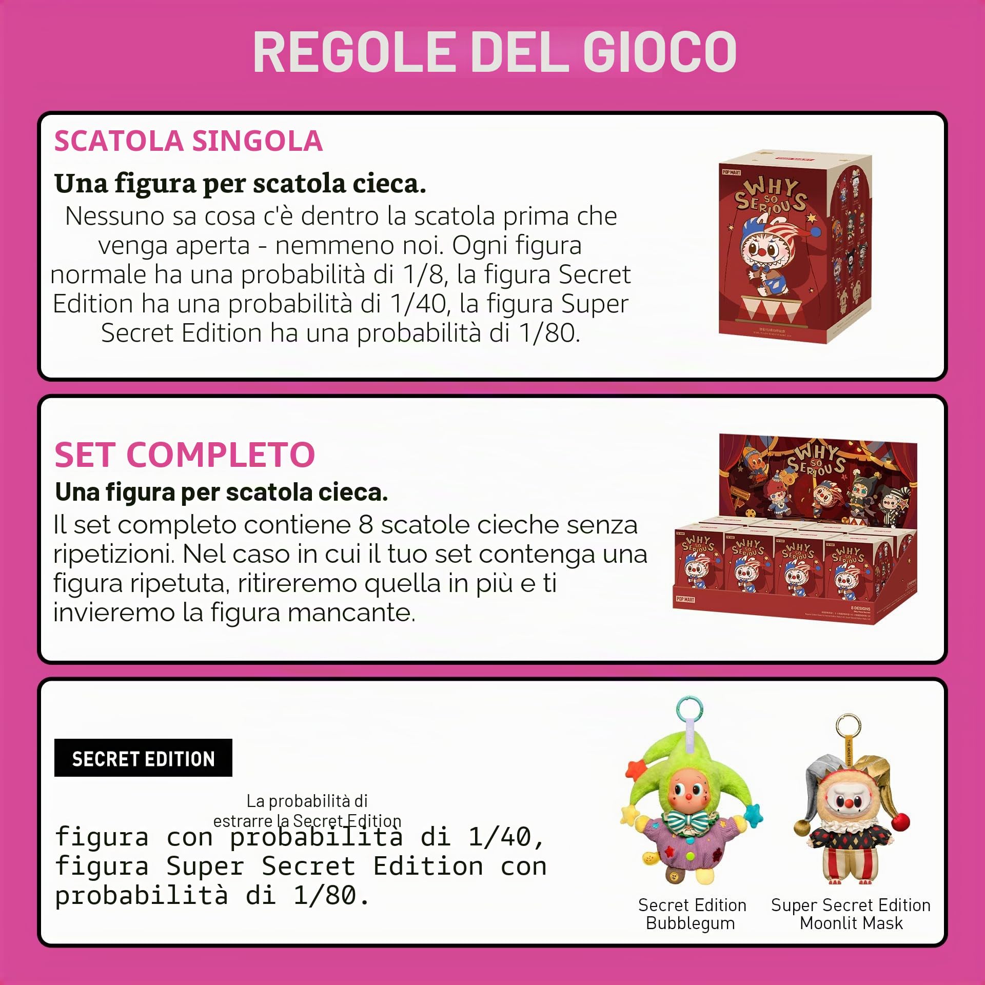 POP MART Ciondolo a forma di bambola di peluche della serie WHY SO SERIOUS