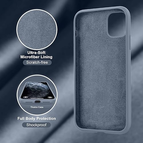 Miniatura 5 de Thomo Funda para iPhone 11 Pro Max [soporte de anillo de silicona líquida] [forro de microfibra antiarañazos], funda protectora de cuerpo completo
