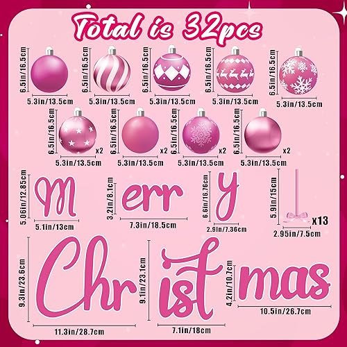 Vista 149 de 90shine 32 imanes navideños para decoración de puerta de garaje, bola de Navidad, refrigerador y cocina (rojo, verde, dorado)