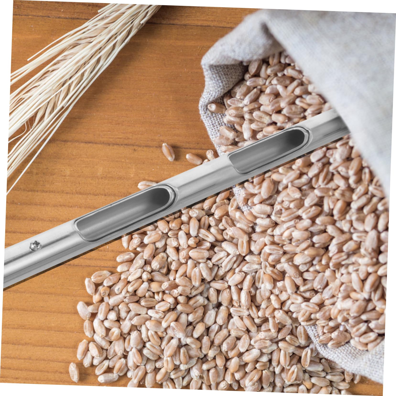 Campionatore di Cereali in Acciaio Inox 19mmx0,5m Impugnatura Ergonomica, Sonda per Campioni di Terreno e Polvere di Grano, Strumento Professionale per Assaggio e Analisi Agricola