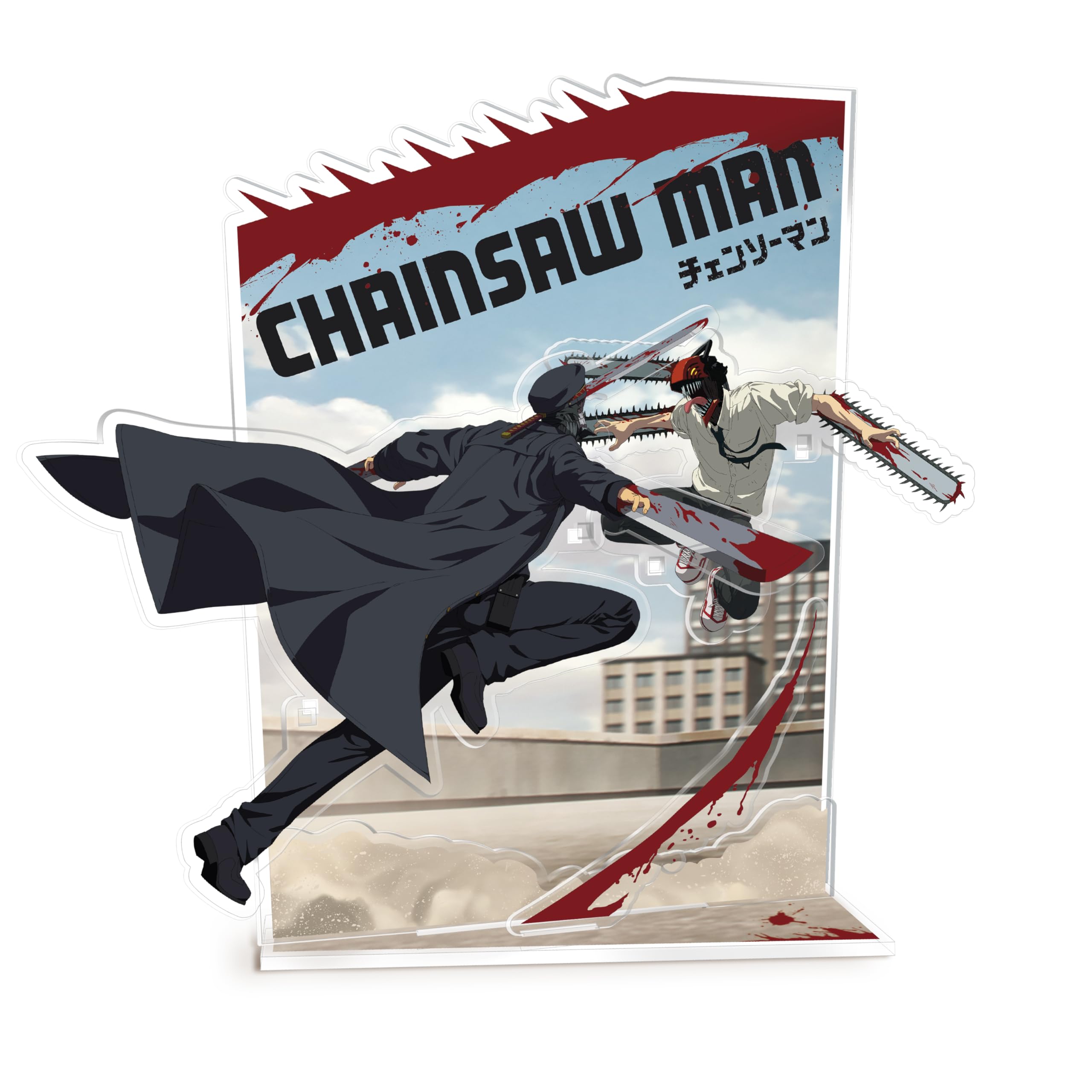 ABYSTYLE Chainsaw Man Denji vs Demons Acrylic Diorama - Official Product - Size 13 x 15 cm - Stand Included - Collector's Action Scene