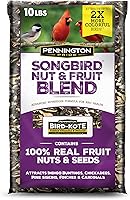 Pennington Pride Songbird Fruit & Nut Blend Wild Bird Seed - Attracts Cardinals, Finches, Chickadees - 10 lb Advanced Nutrition Bag