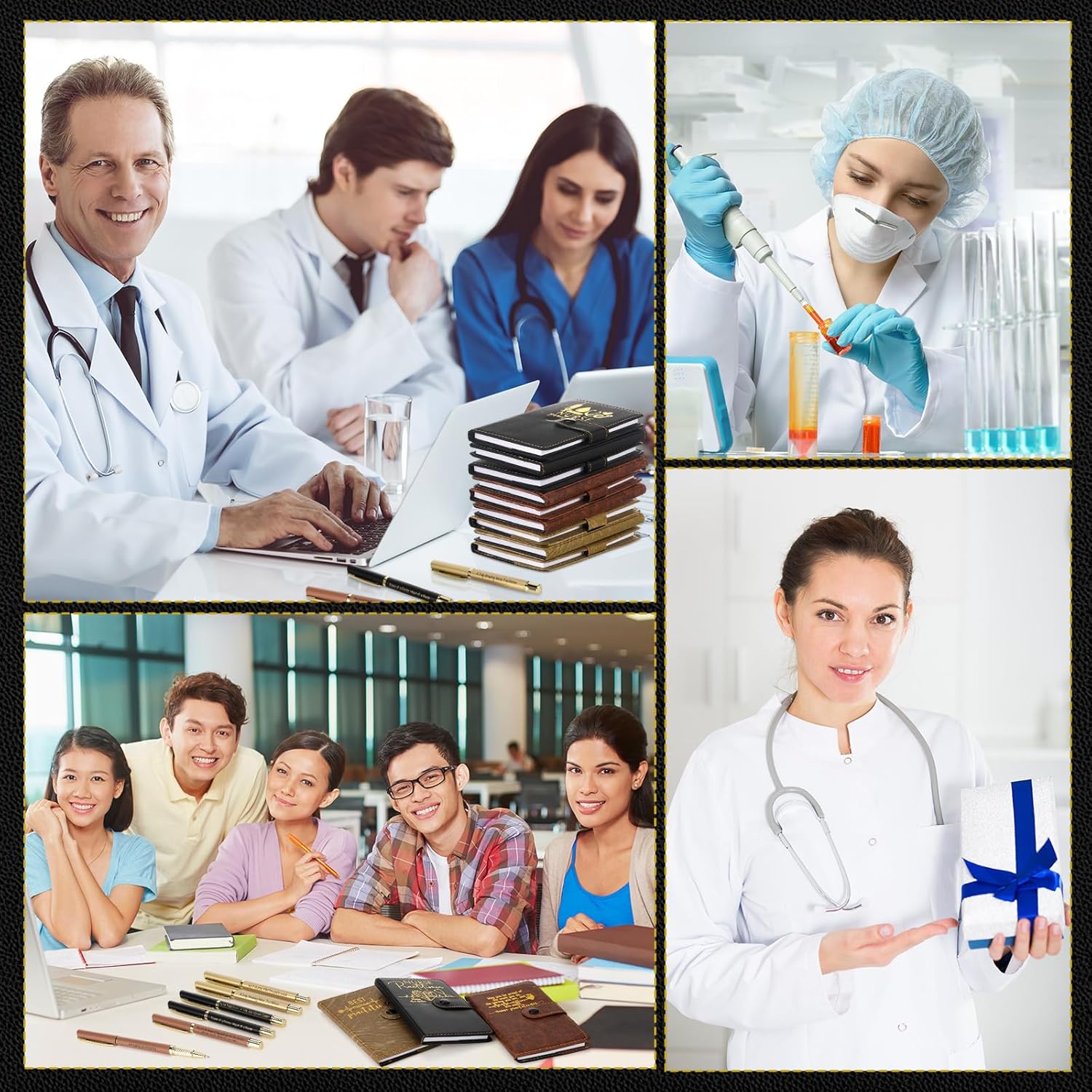Harloon 36 Sets Nurse Practitioner Gifts for Women Men Inspirational Leather Notebooks Motivational Ballpoint Pens Thank You Gifts for Nurse Practitioners Doctors Medical Assistants (Multicolor)
