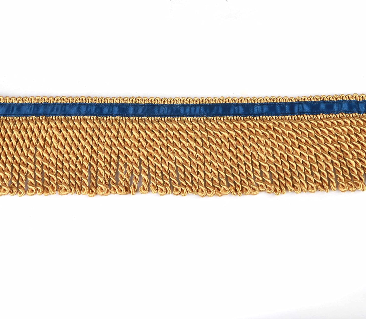 Fenghuangwu 10 Yard Long 2.5 Inches Wide Bullion Fringe Trim and Embellishments Fabric Trims Sewing DIY Decoration for Curtain Sofa Clothes Gold, 10 Yard