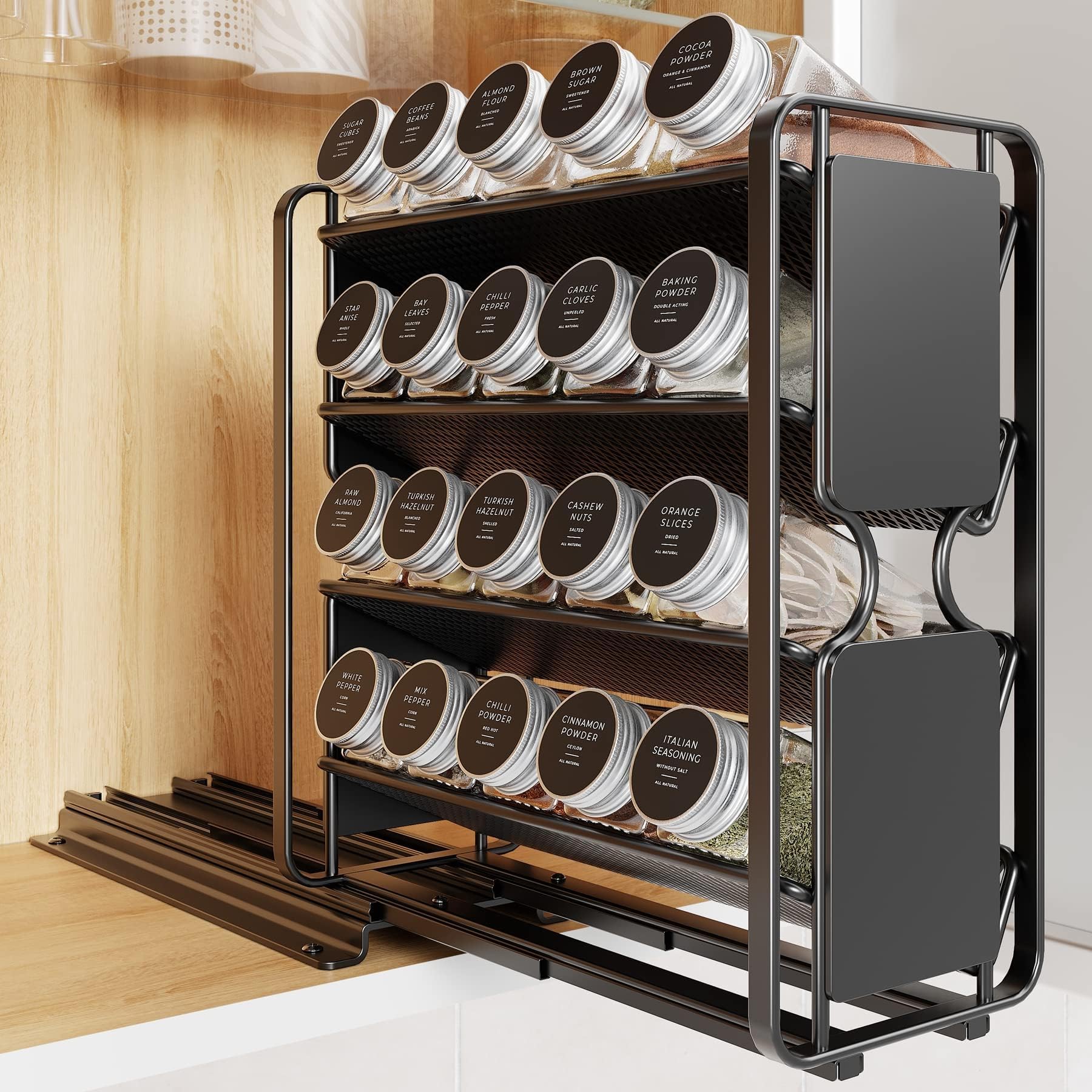 Pull Out Spice Vertical Spice Racks For Cabinets Vertical Spice