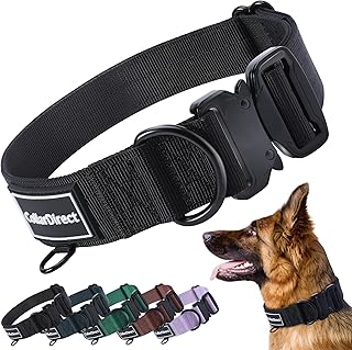 Robustes Hundehalsband für Große & Mittelgroße Hunde – Verstellbar, Doppellagiges Nylon, Metallschnalle, Reißfest & Ideal für Aktive Hunde (Schwarz, Groß (38-58 cm)) product image
