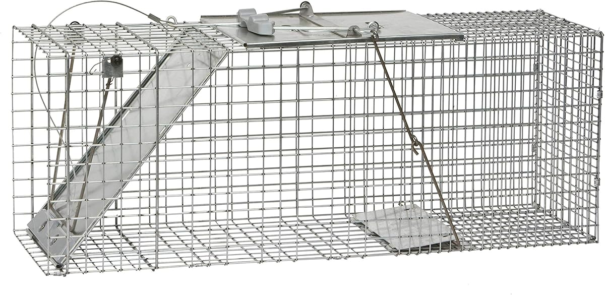 Havahart 1085 Large 1-Door Easy Set & Release Humane Live Animal Trap for Armadillos, Cats, Groundhogs, Muskrats, Nutria, Opossums, Racoons, Skunks, and Other Similar-Sized Animals