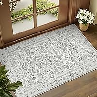 Vista 53 de jinchan Tapete de pasillo o cocina lavable, de época, reverso de hule antideslizante, ultradelgado, floral, para dormitorio, baño, lavandería y sala