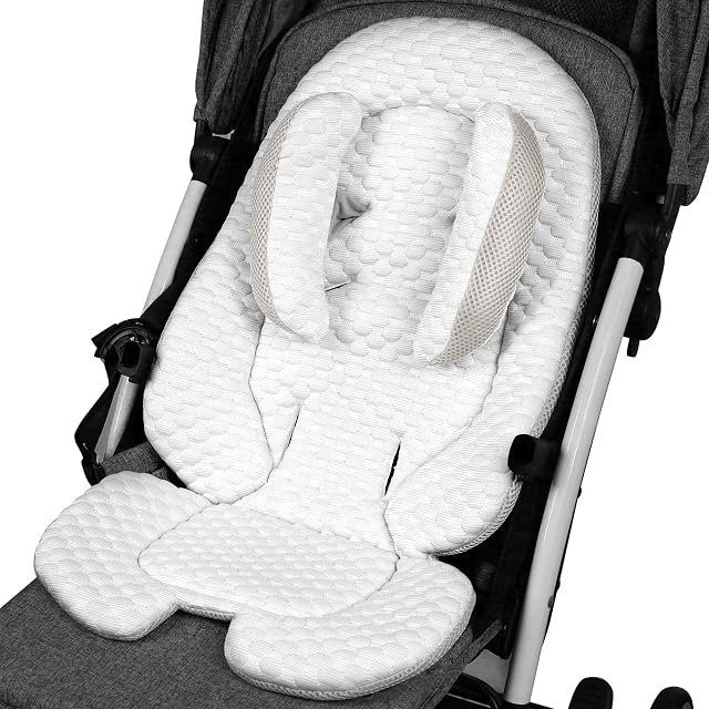 KAKIBLIN Infant Car Seat Insert, Baby Car Seat Head Neck Body Support, Breathable Newborn Car Seat Insert, 2-in-1 Reversible Stroller Pad or Girls Boys,Strollers,CarSeat,High Chair,Swing