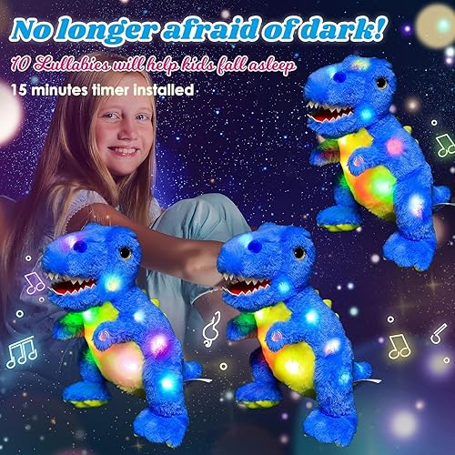 Vista 56 de Cuteoy Peluche musical de vaca con luces LED y volumen ajustable, regalo de cumpleaños y Navidad, 13 pulgadas