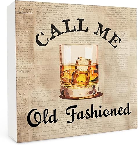 Letrero de madera de 5 x 5 pulgadas, letrero de madera de bar, decoración de barra de whisky, decoraciones de whisky para estante de mesa del hogar,