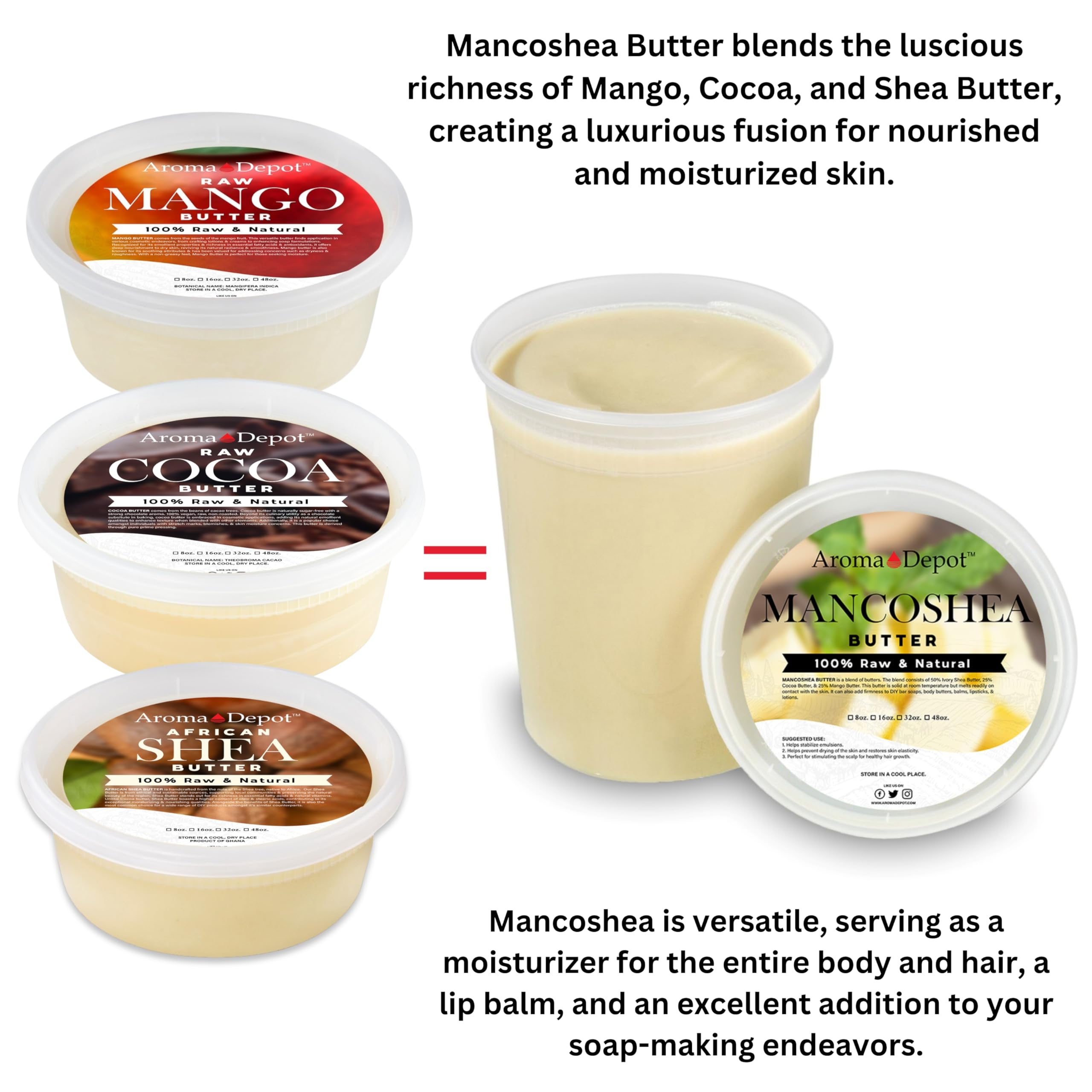 Motherland Goods Deodorized Cocoa Butter Chunks - Refined Unscented Cacao From Ghana - Organic Body Moisturizer for Sensitive Skin, Anti-Aging, Scars & for DIY & Craft Projects - (1 LB- No Smell)