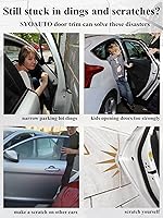 Vista 2 de SYOAUTO - Protector de borde de goma color negro para puerta de automóvil, de 32 pies/10 metros, en forma de U, chapa de metal integrada,