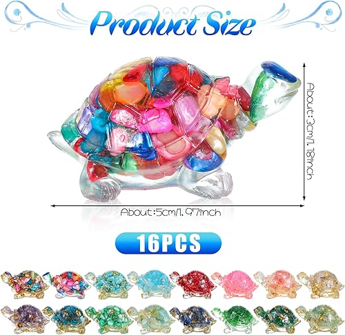 Miniatura 2 de 16 figuras de tortuga de cristal hechas a mano con diseño de tortuga marina, decoración de resina curativa, estatuas de animales para el hogar