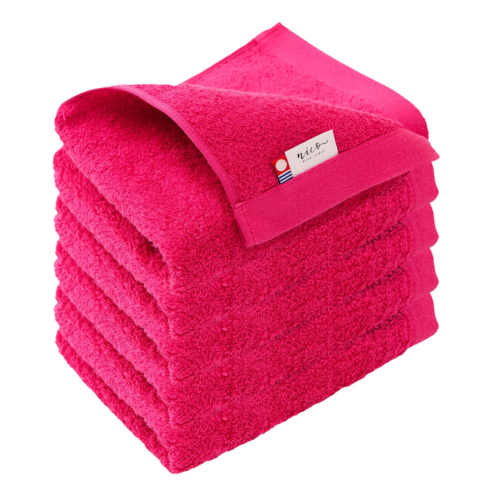 Imabari Face Towels, Set of 5, Red