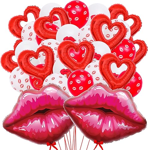 Globos de papel de aluminio con gancho rojo, paquete de 35 globos de San Valentín para decoración del día de San Valentín  Globos de día de San disponible en Yaxa Colombia