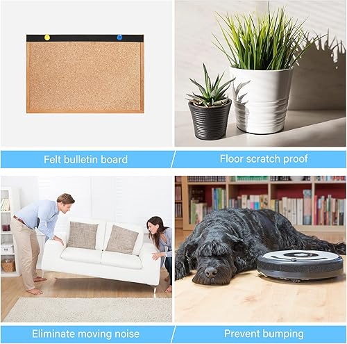 Miniatura 4 de 4 rollos de tiras de fieltro de 120 pulgadas con cinta adhesiva de fieltro para muebles, rollos de tiras de fieltro autoadhesivas de poliéster