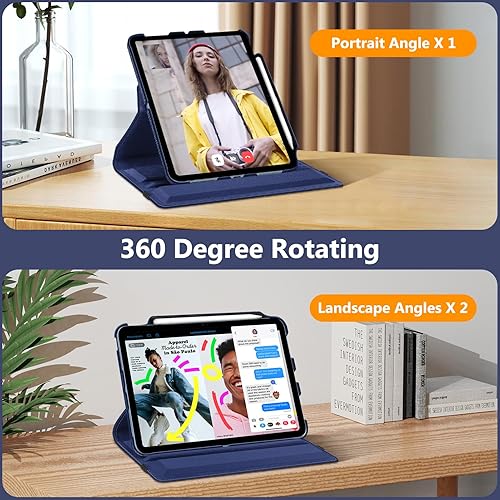 Vista 108 de Fintie Funda giratoria para iPad (A16) de 11ª generación de 11 pulgadas (2025), iPad de 10.9 pulgadas (2022) – [Soporte para lápiz integrado] Funda