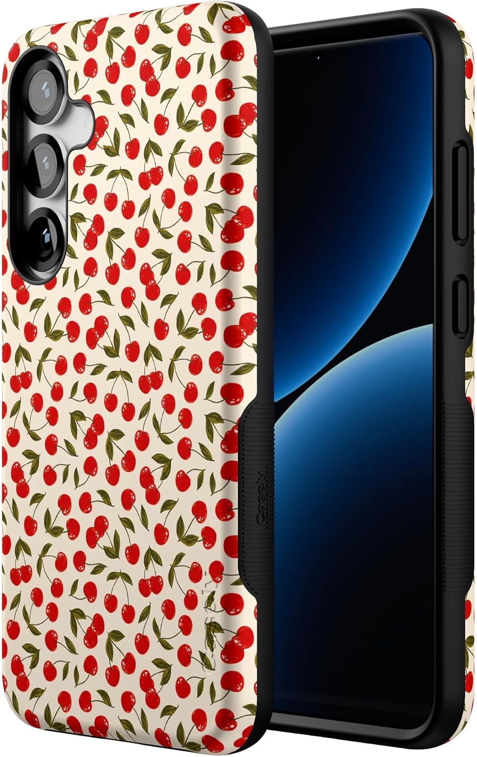 Casely Galaxy S25 Plus Case | Cherry on Top | Red Cherries | Bold Protective Design | Compatible with MagSafe