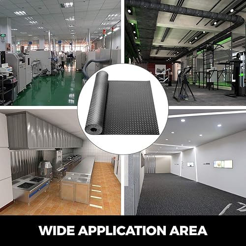 Miniatura 8 de Happybuy Garage Floor Mats 2 Rolls 14.7 x 3.6 Ft Garage Mat 2.5mm Thickness Black Garage Flooring PVC Garage Mats for Under Car